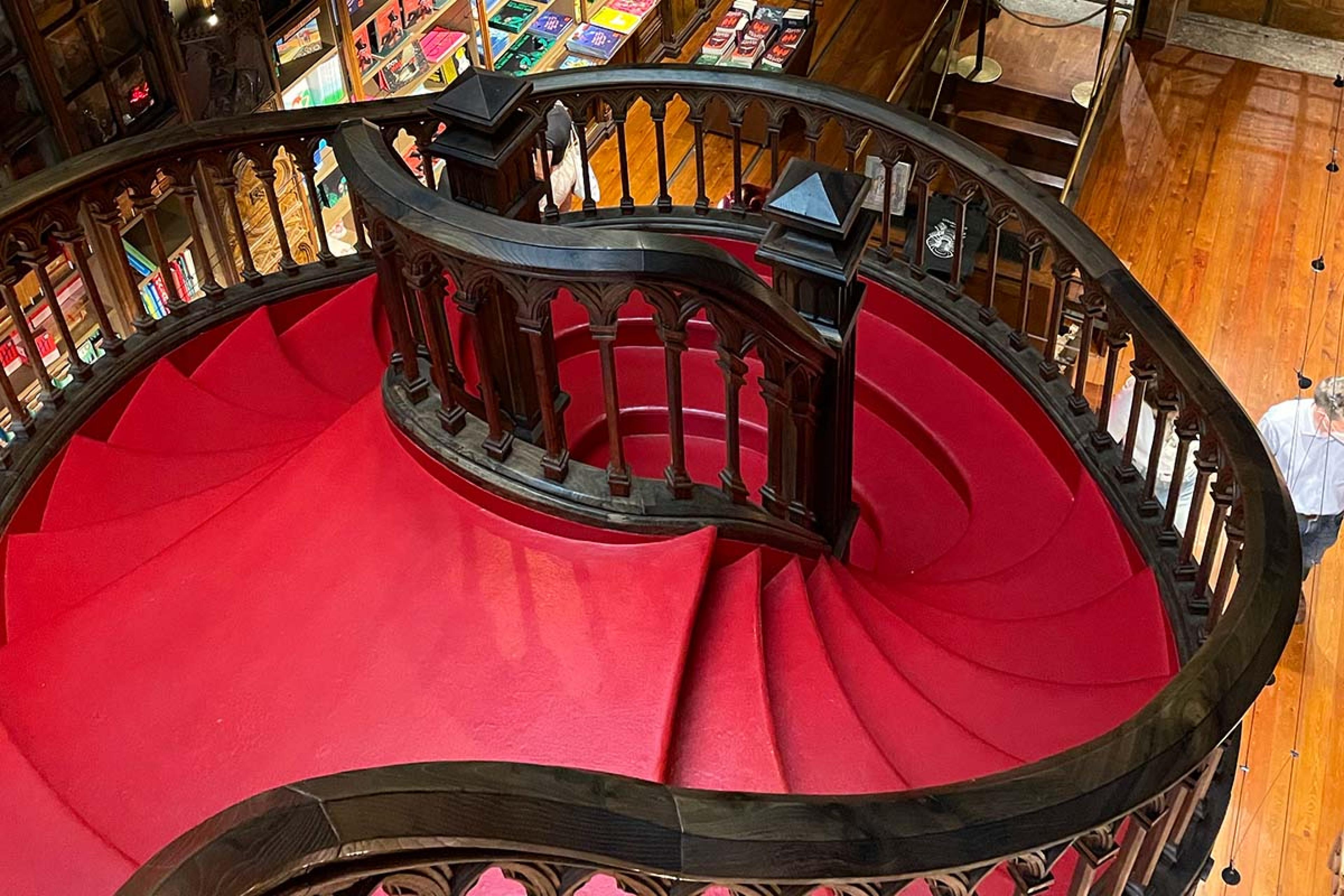red swirling staircase