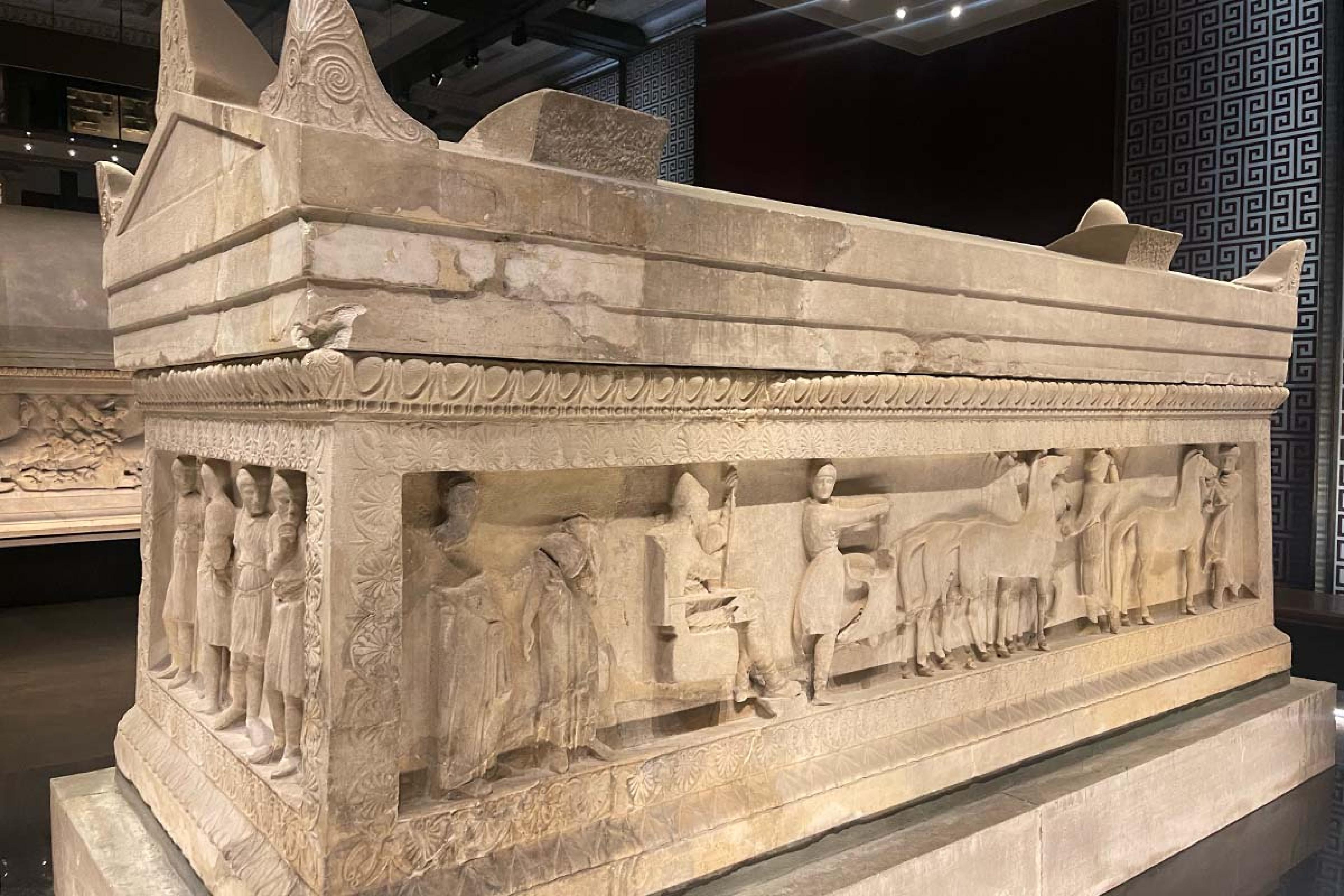carved sarcophagus