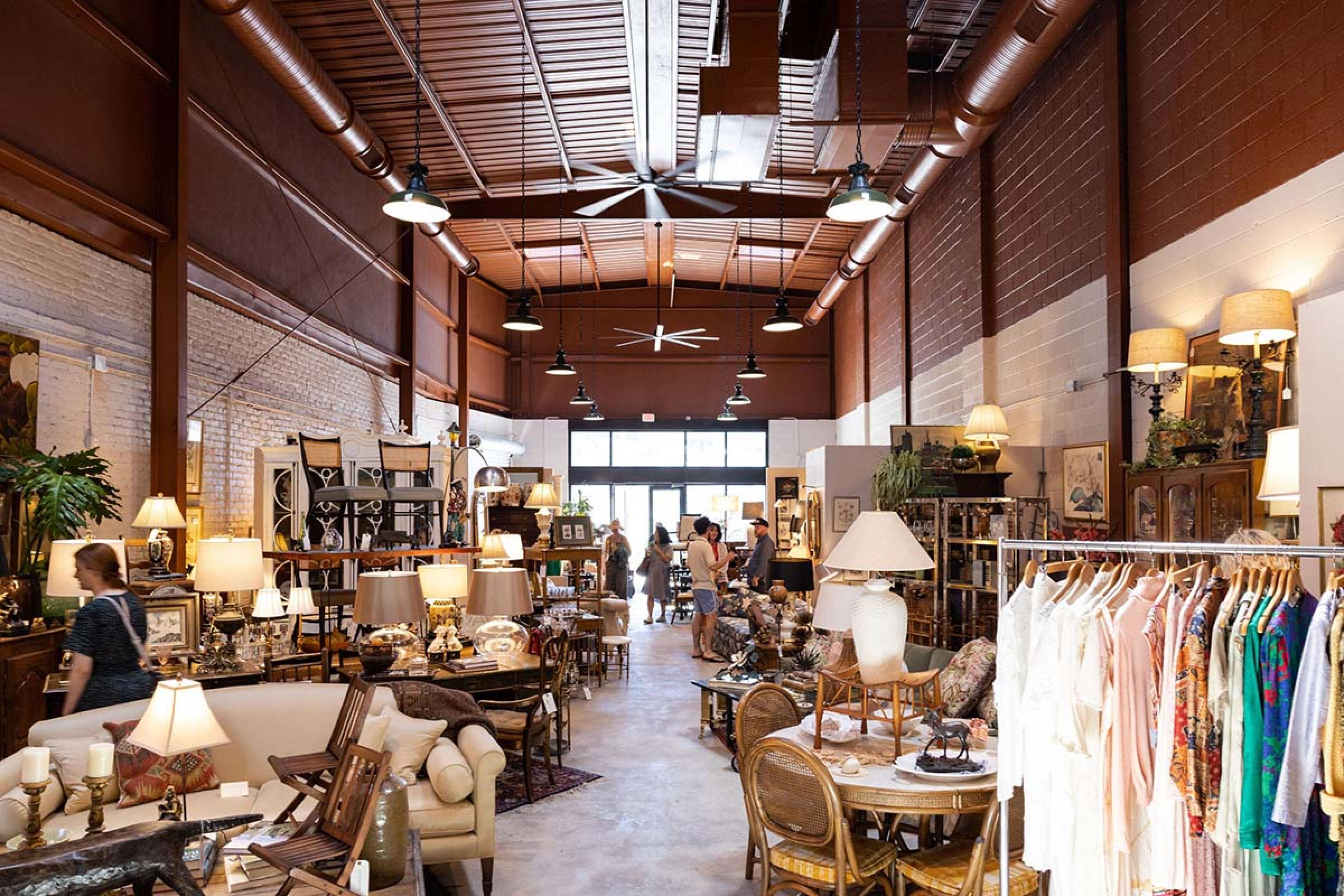 chic home goods store interior with high ceilings