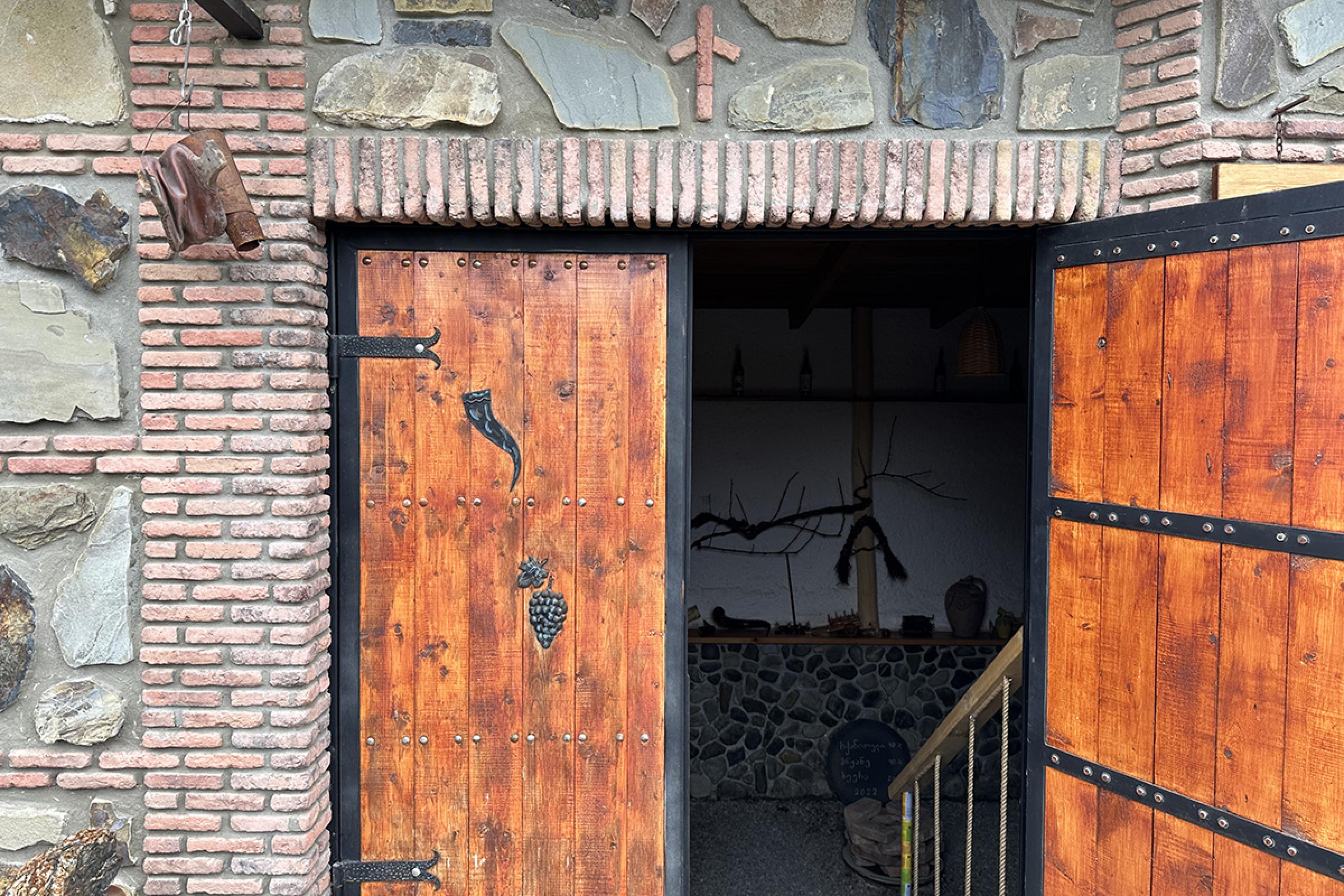 iron-lined wooden door