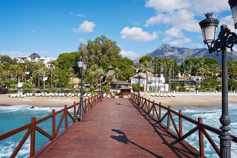 Pier at Puente Romano Marabella Beach Resort in Andalusia, Southern Spain