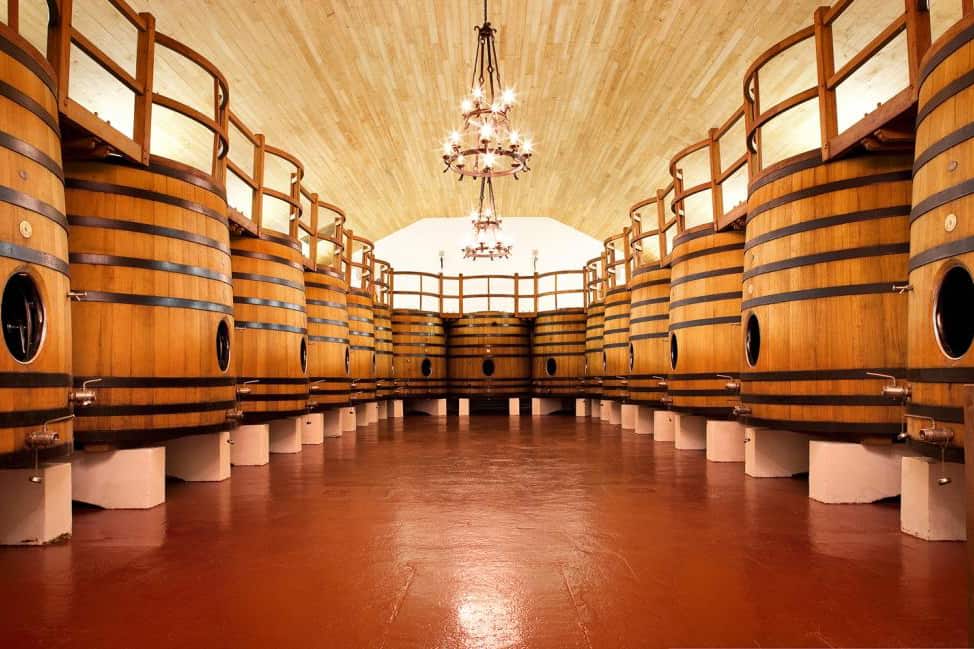 Wine tanks at Château Fombrauge in Bordeaux France