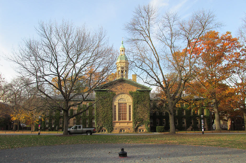Exterior of Nassau Hall at Princeton University in New Jersey