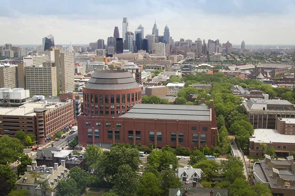 Aerial view of The Wharton School at the University of Pennsylvania in Philadelphia