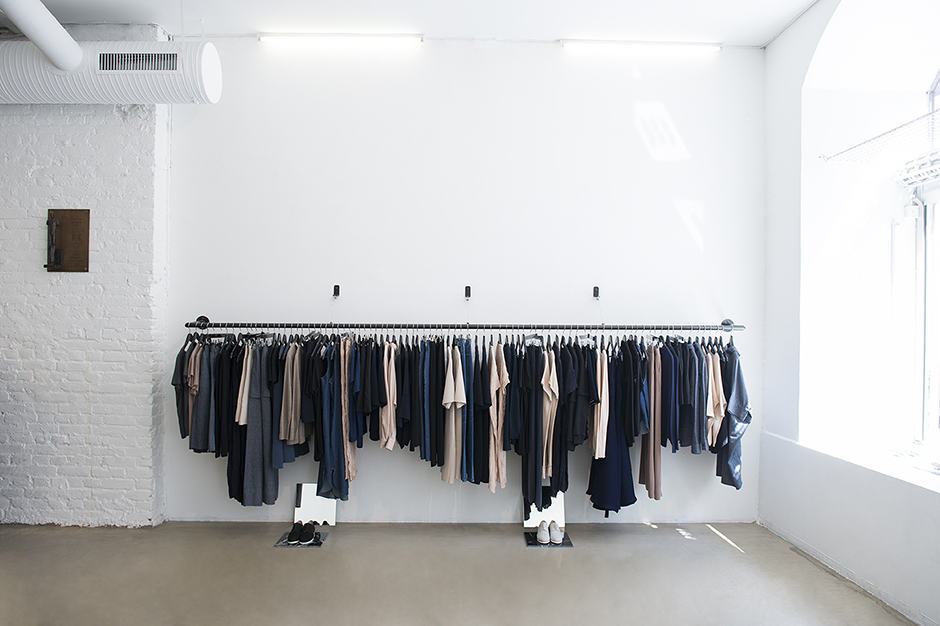 Clothing rack at f5 store in Oslo