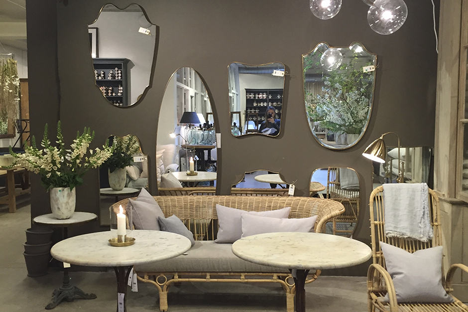 Wall with mirrors at Garbo Interiors