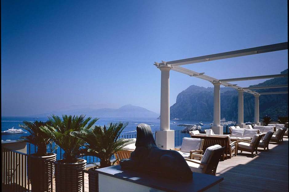 Outdoor lounge at JK Place in Capri