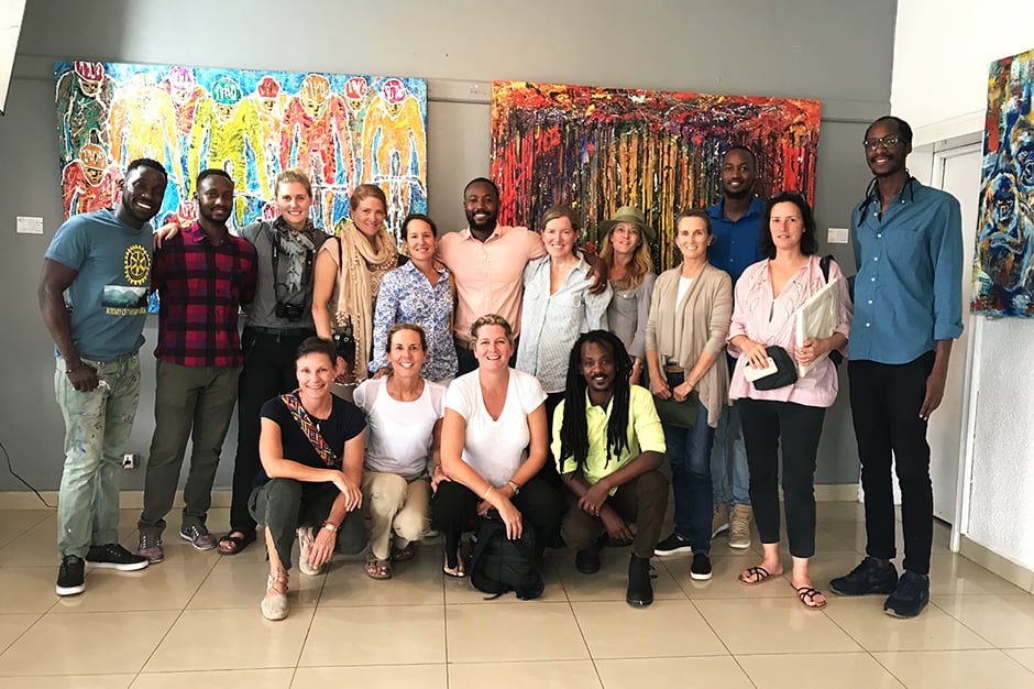 Melissa and travelers on the Rwanda Indagare Journey visit Inema Arts Canter