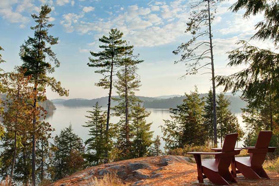 Adirondack Chairs overlooking Saranac Lake, Courtesy The Point