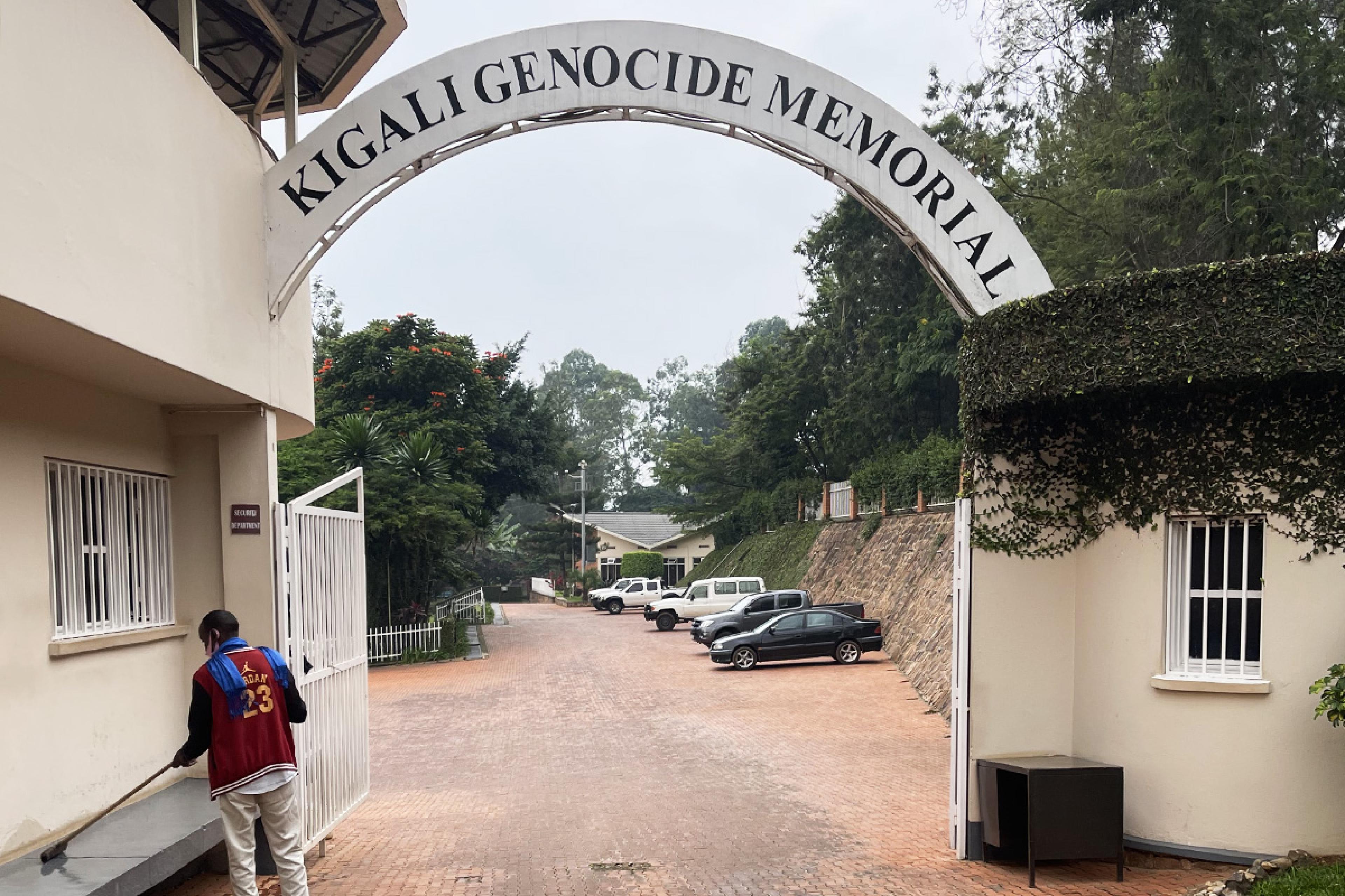 Kigali Genocide Memorial arched sign