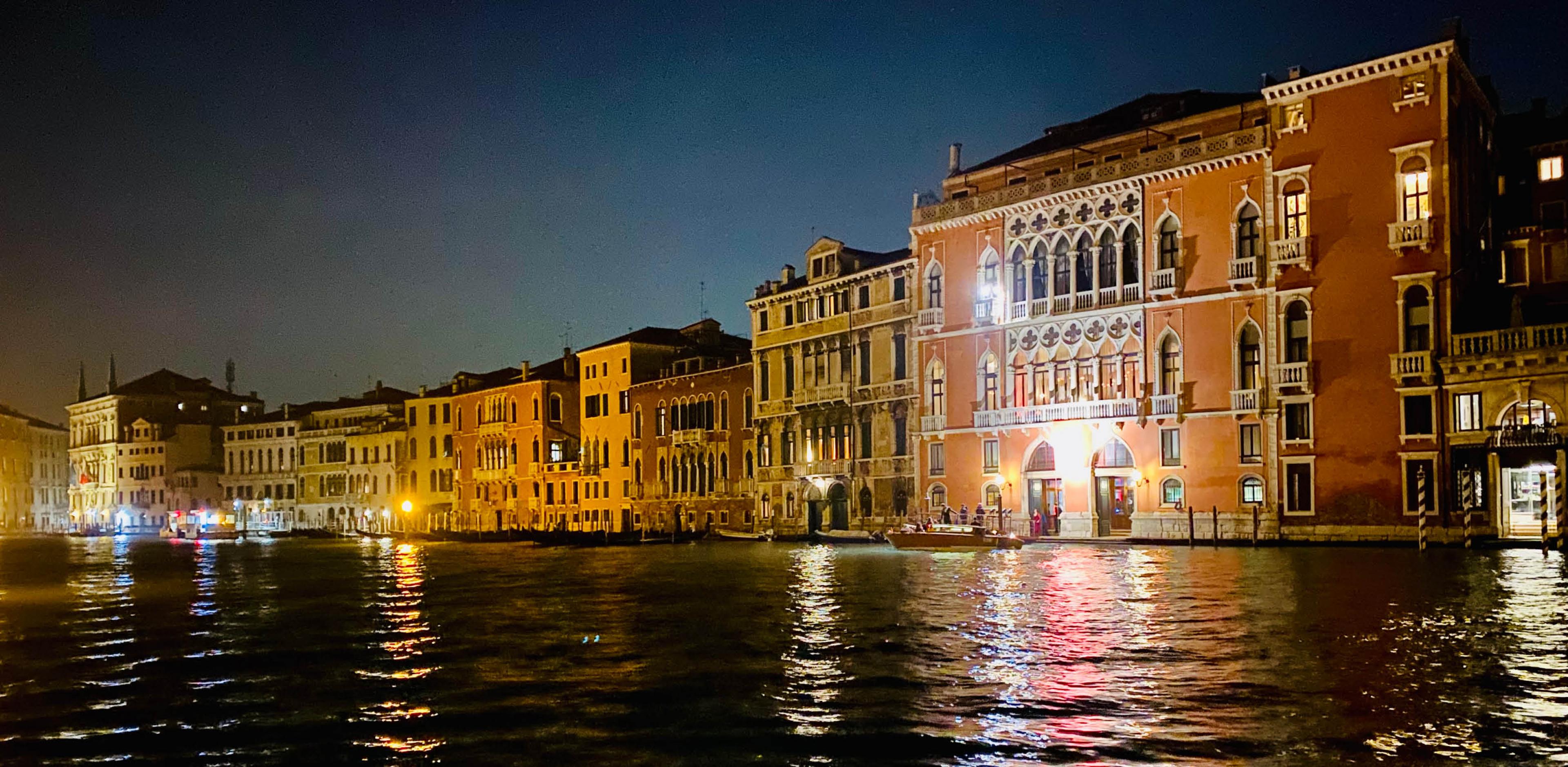 Venice's Grand Canal at night