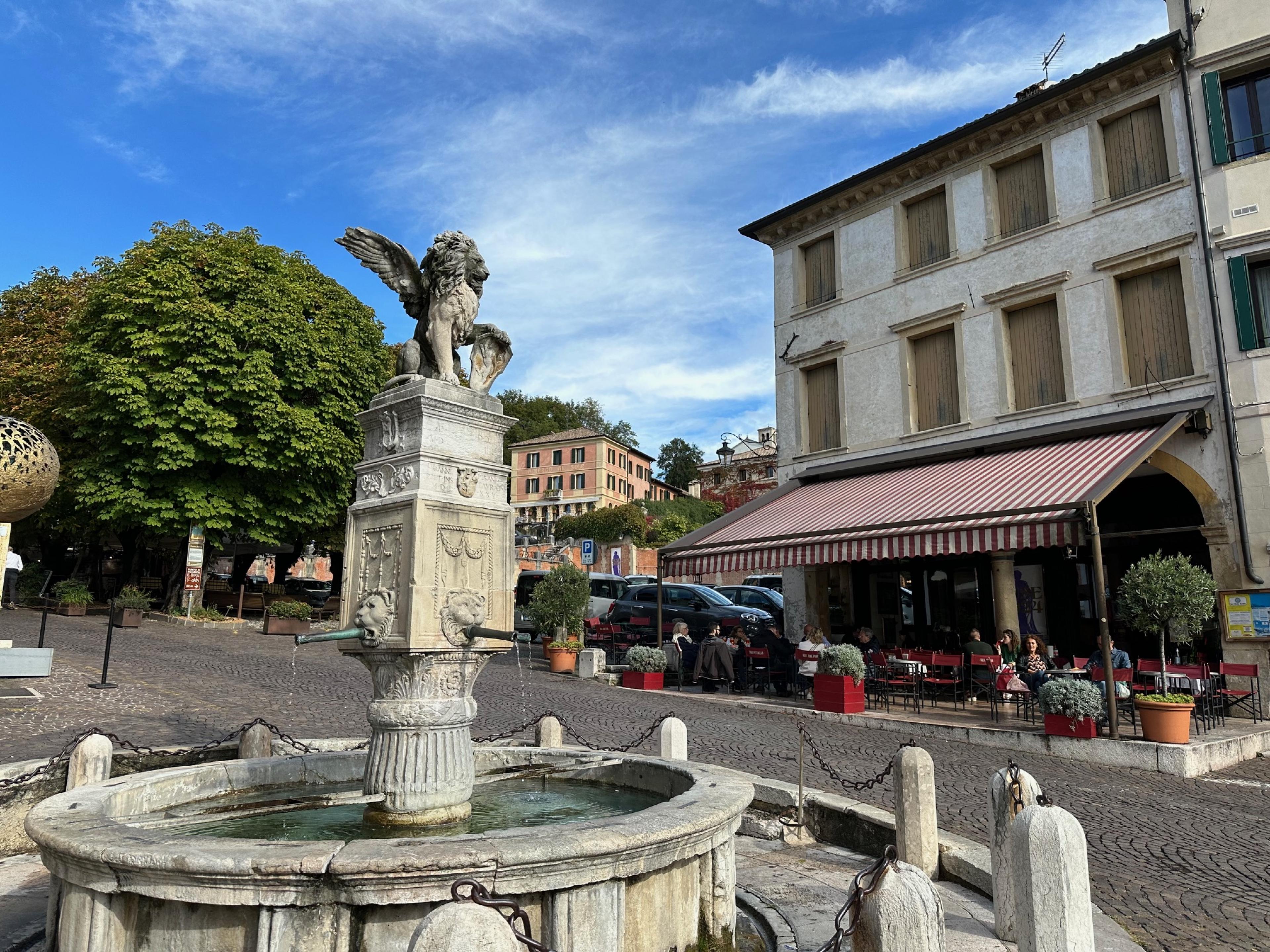 a town square in italy