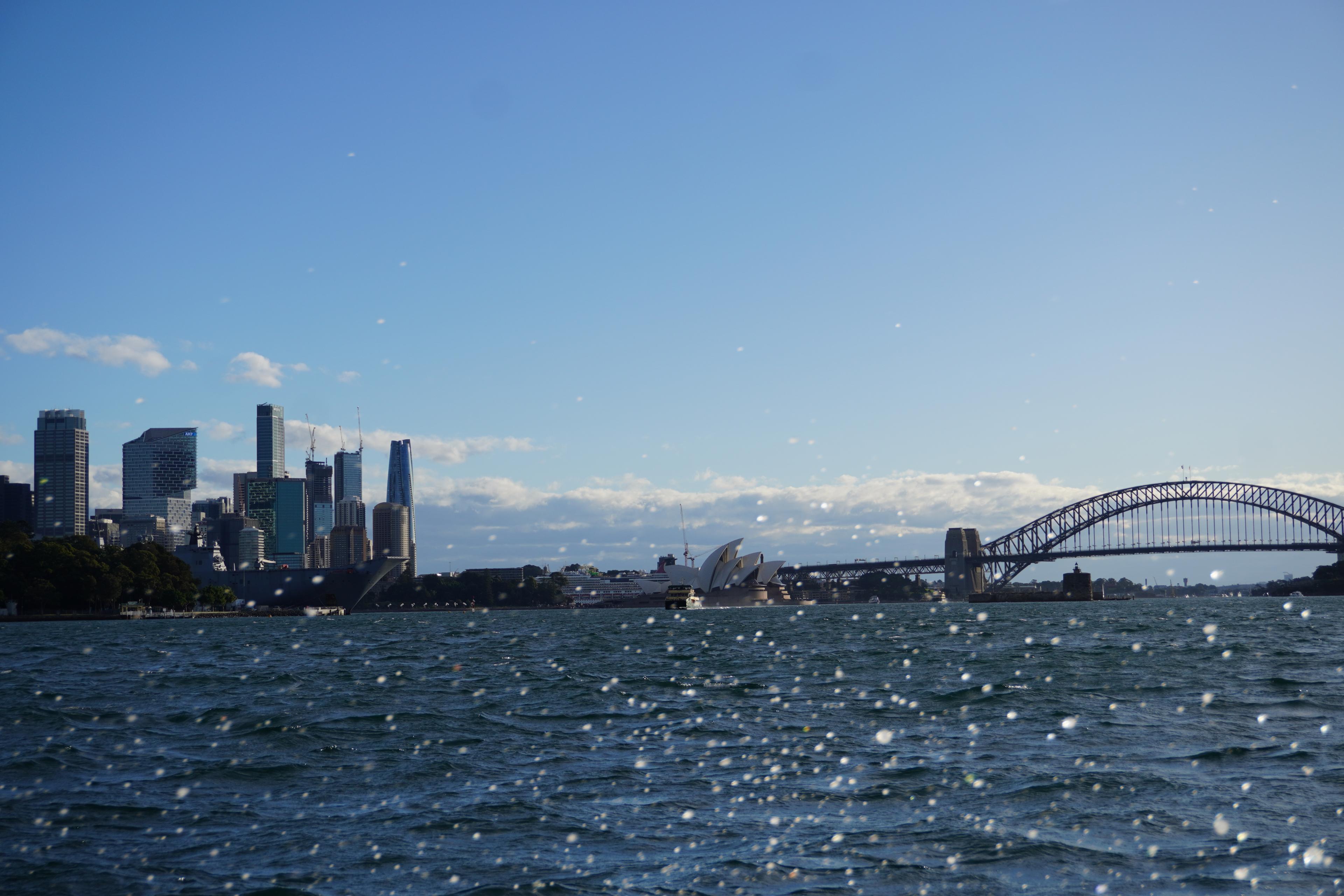 a view of Sydney Harbor from the water