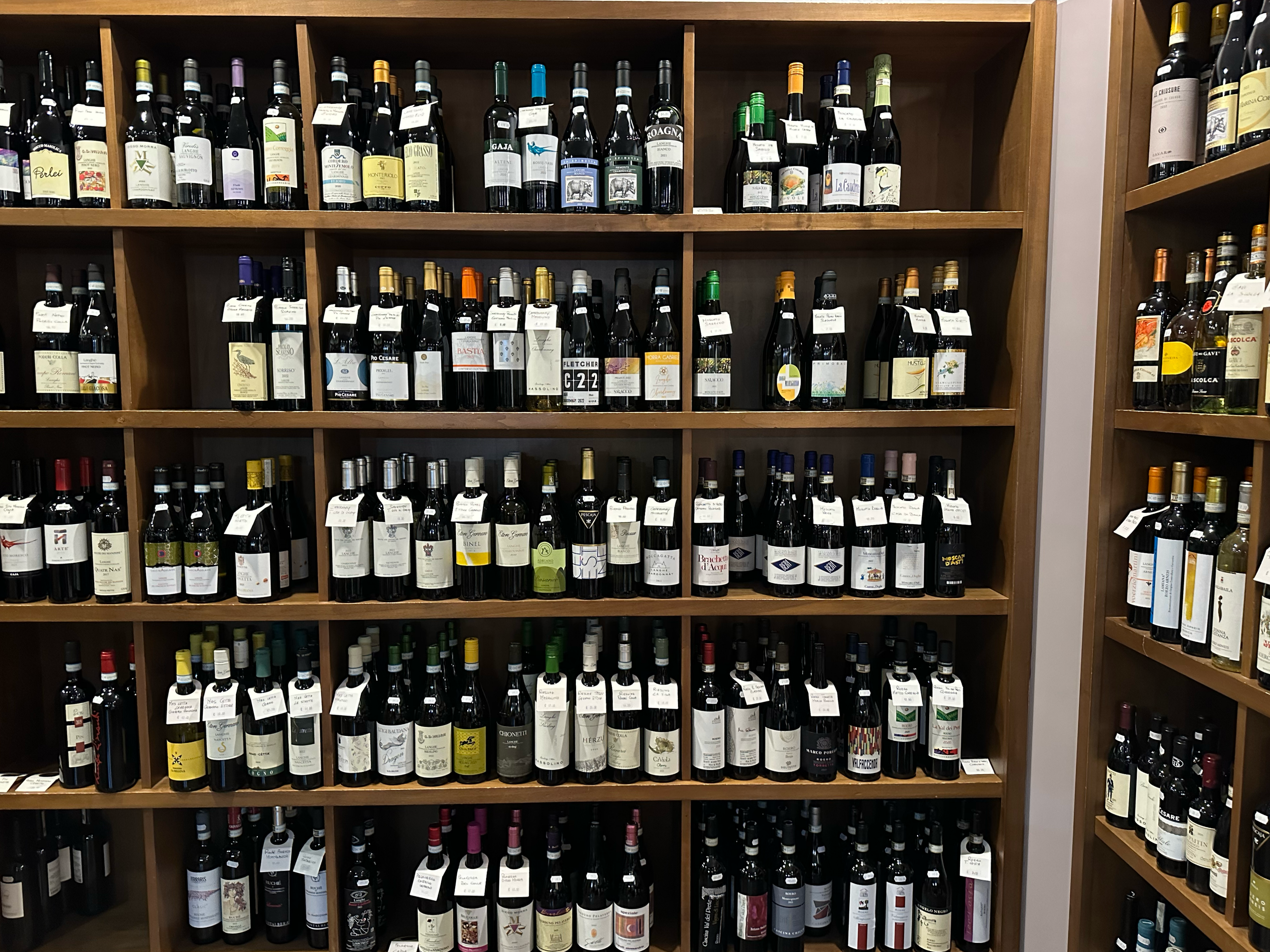 Bottles of wine in Fracchia Wine Store