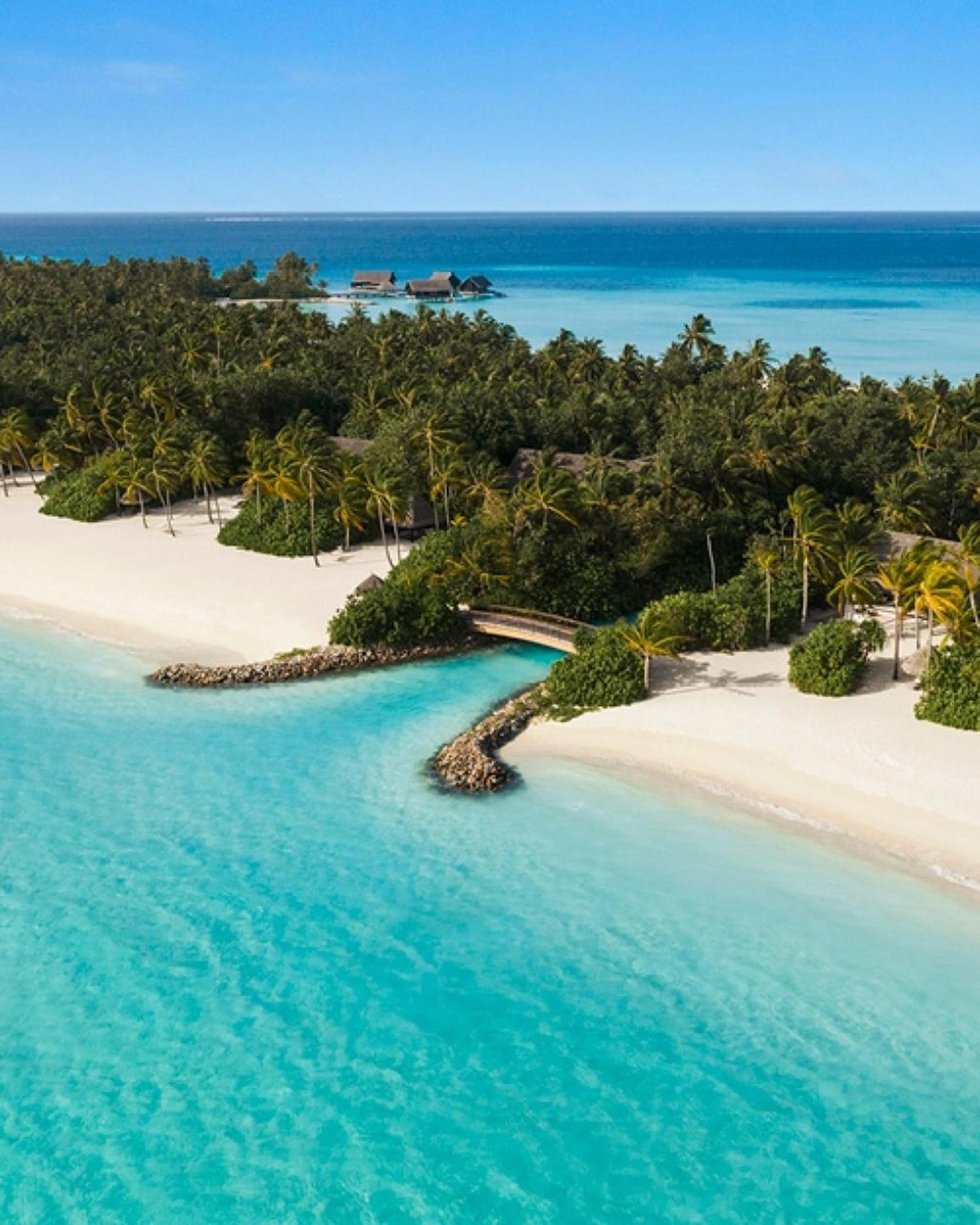 channel through a white sand strip