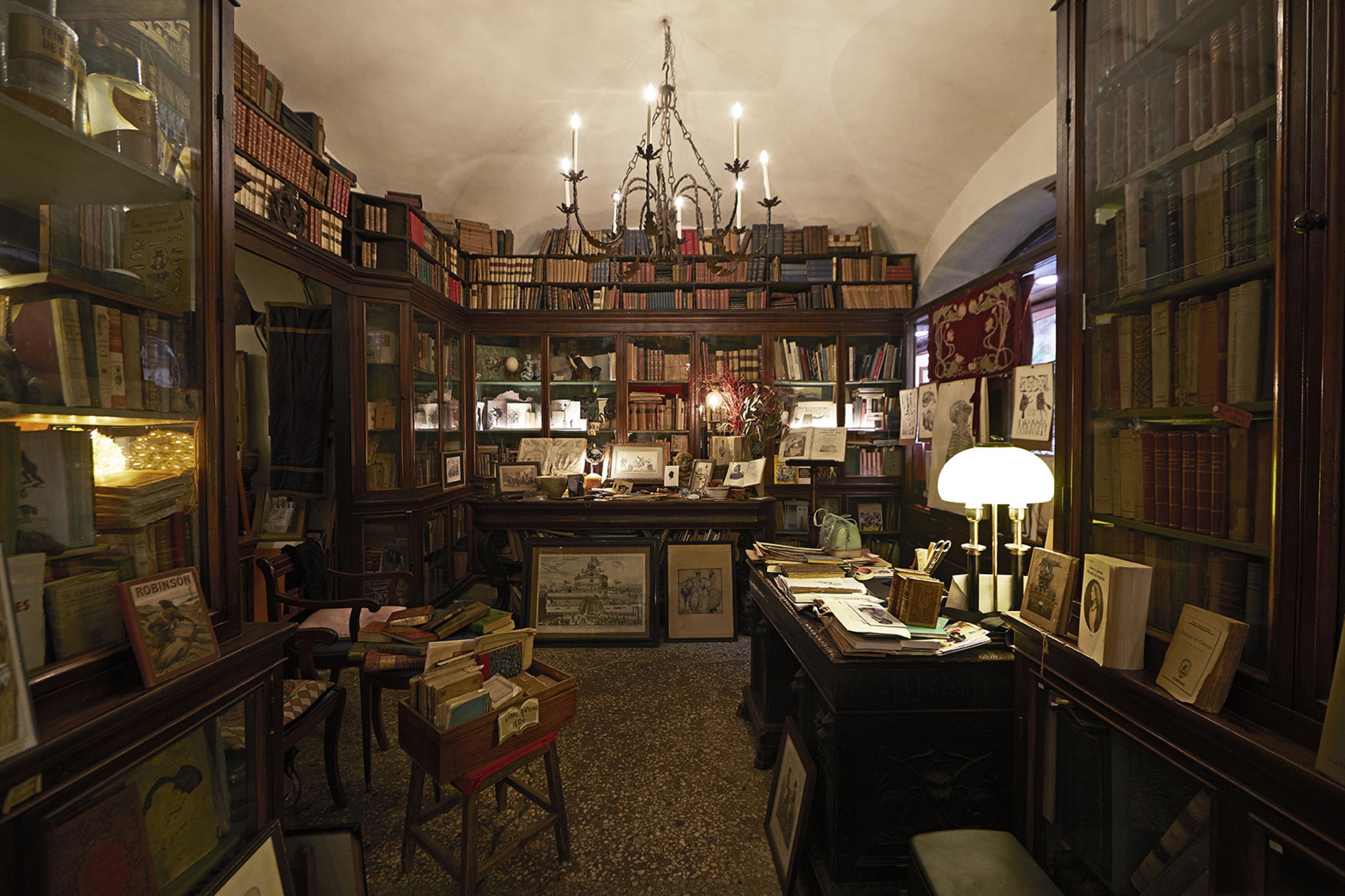 antique bookstore in rome full of rare books and antiques