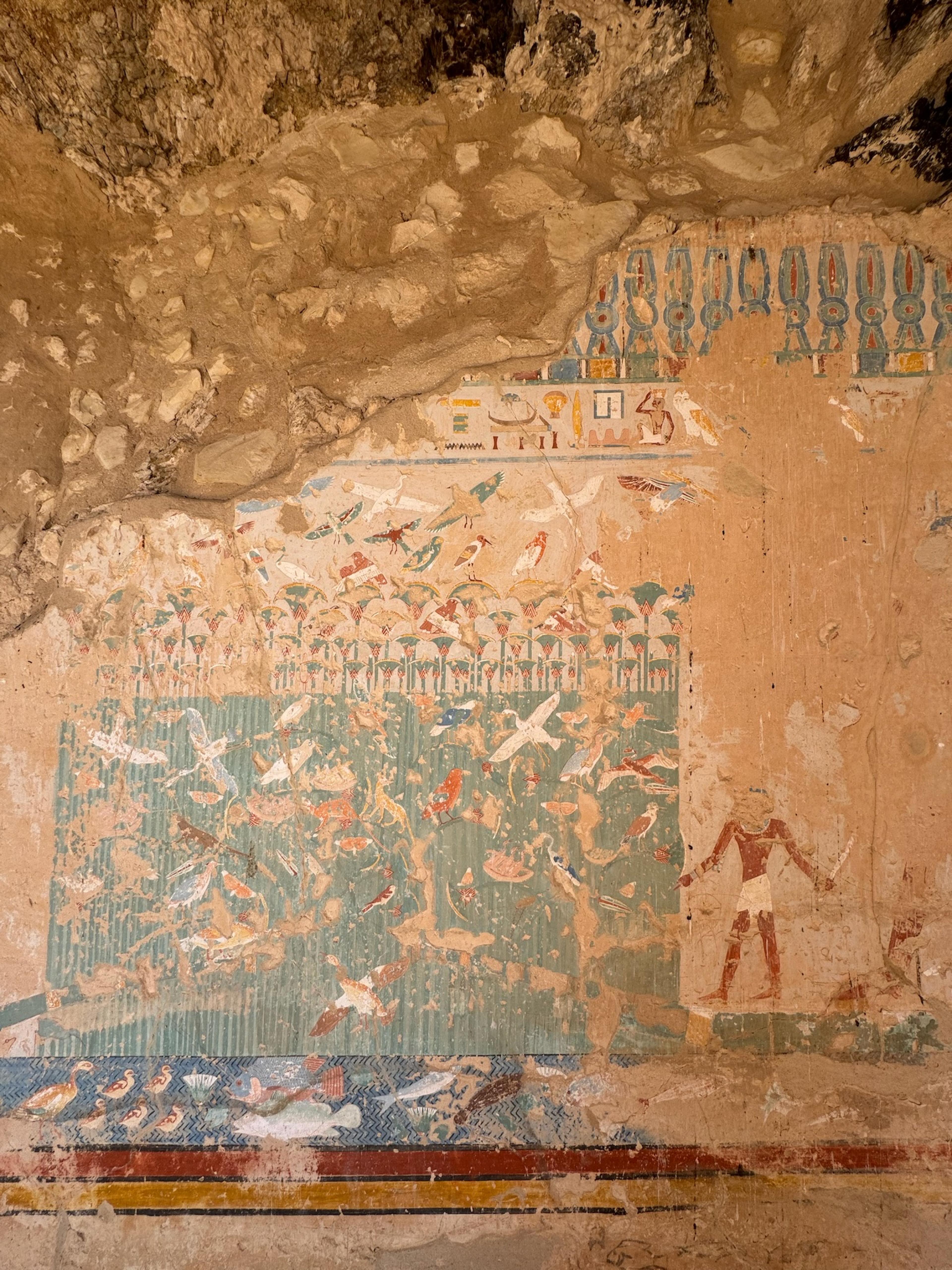 Egyptian paintings on a wall