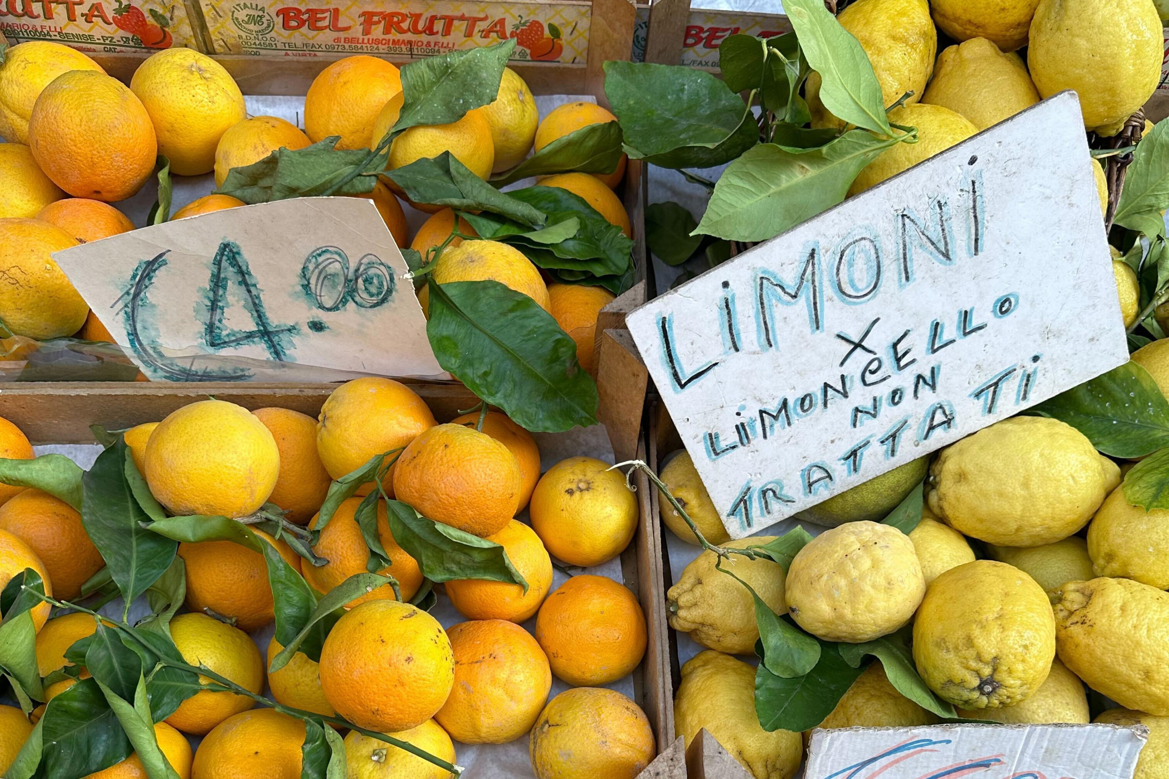 lemons at a market