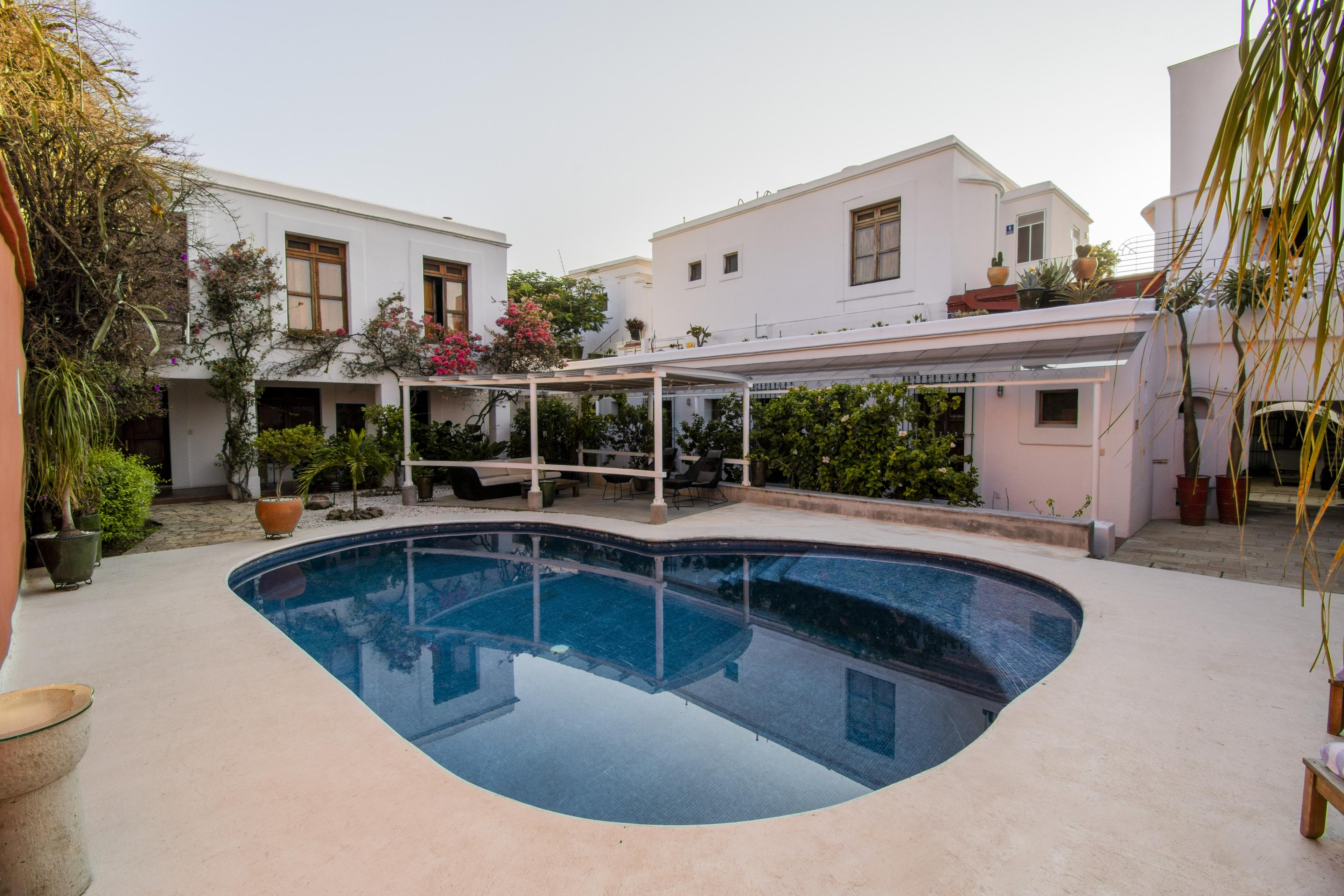 kidney pool in a boutique hotel courtyard