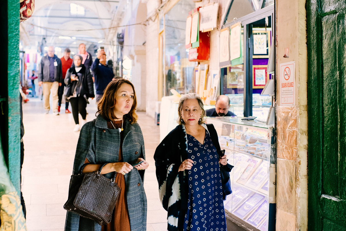 Madeline and Gunes Mutlu (Creative Director of Mehry Mu) at the Grand Bazaar. Photo courtesy Madeline Weinrib