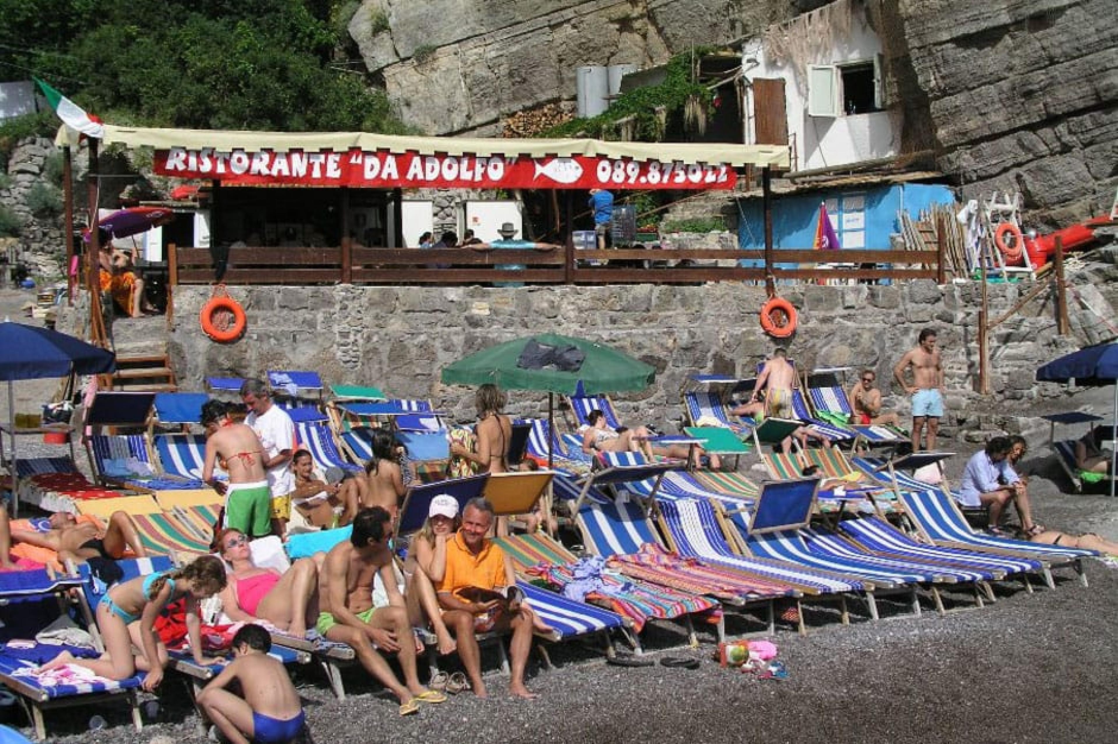 Daybed at Da Adolfo, Amalfi Coast, Italy