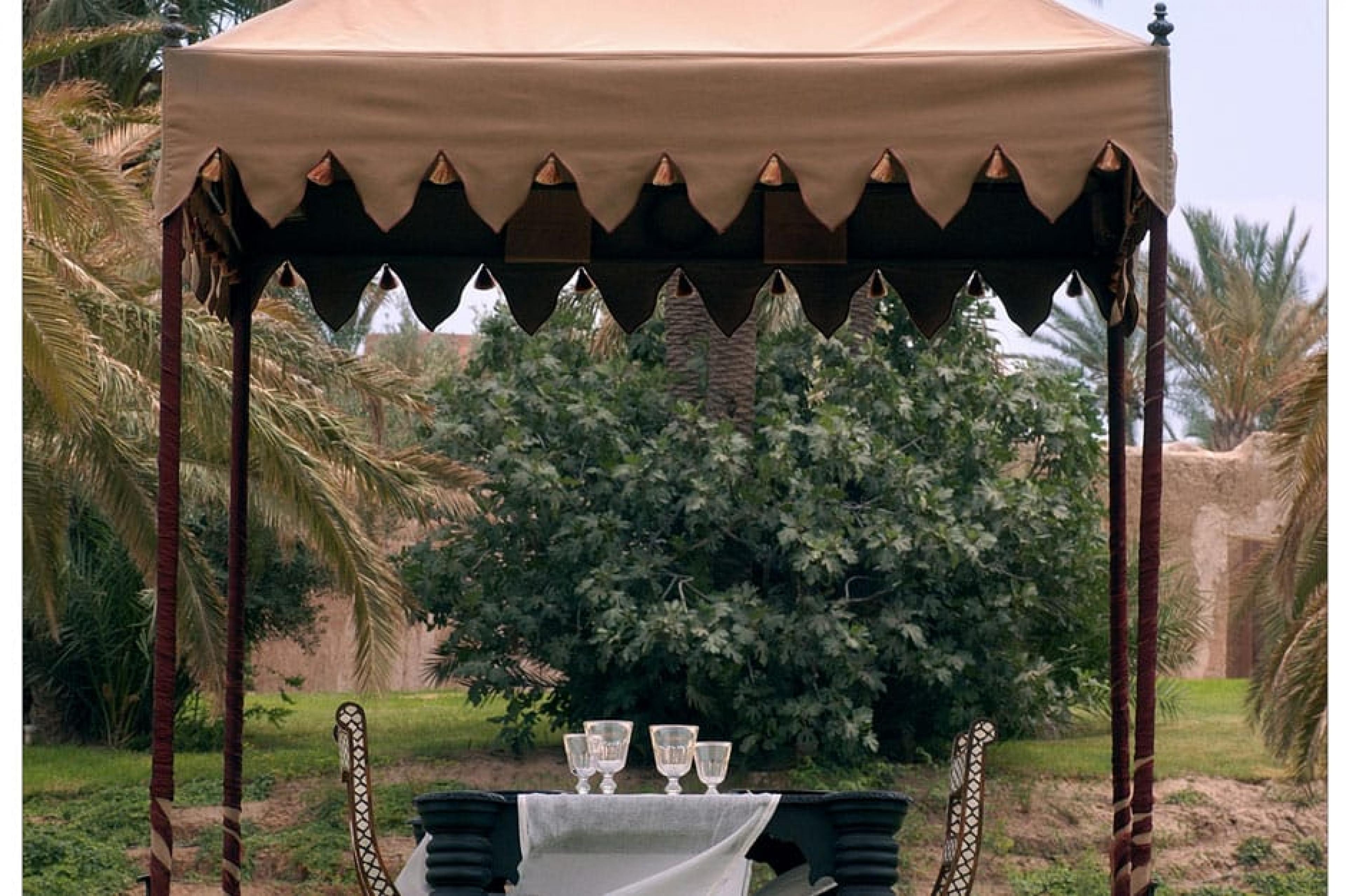 Outdoor Lounge at Ksar Char-Bagh, Marrakech, Morocco