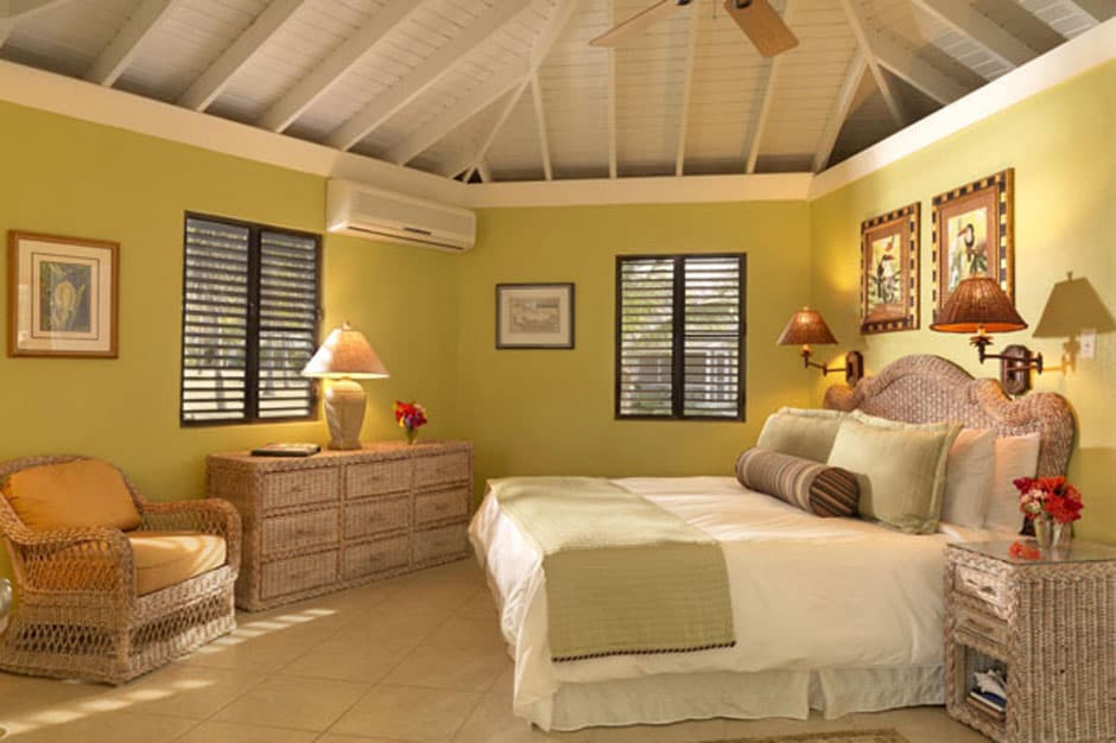 Bedroom at Nisbet Plantation Beach Club, Nevis, Caribbean